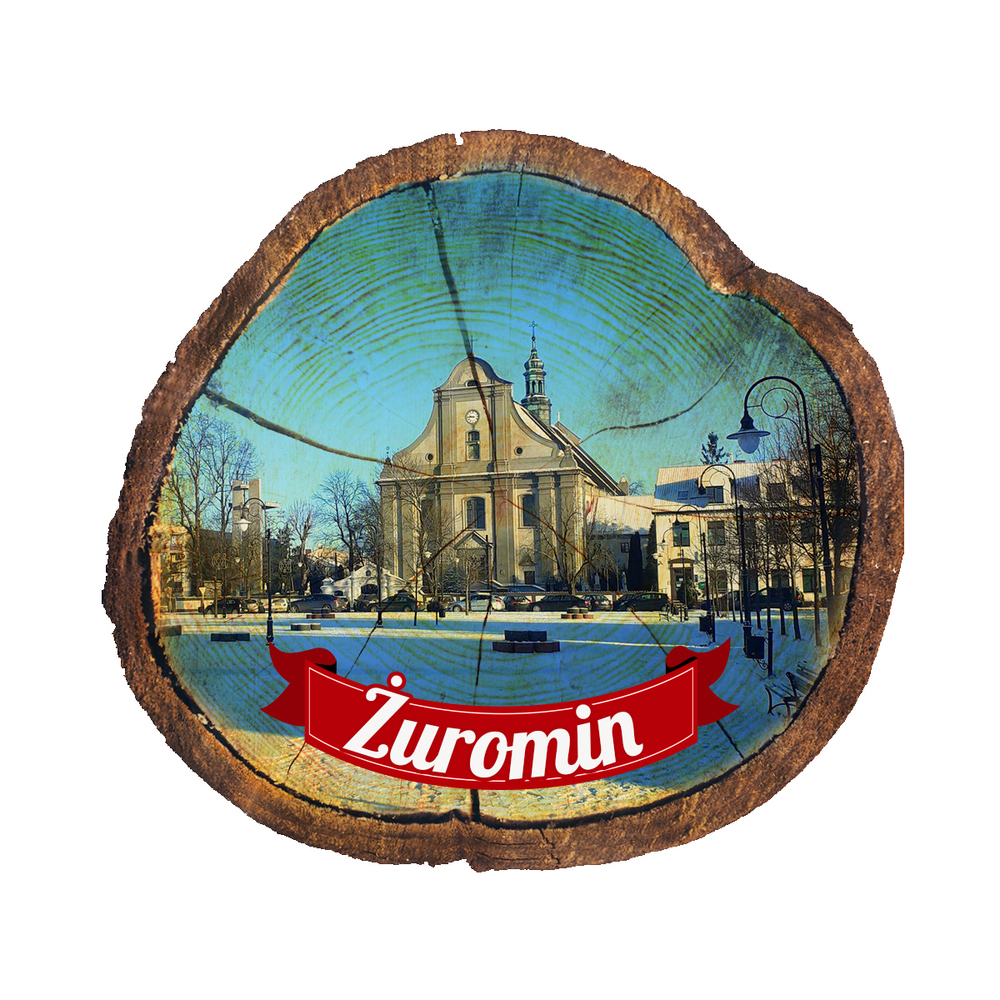 Magnes drewniany pieniek Żuromin