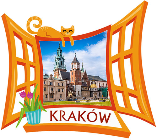 Polyresinowy magnes Okno Kraków