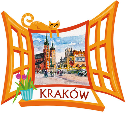Polyresinowy magnes Okno Kraków