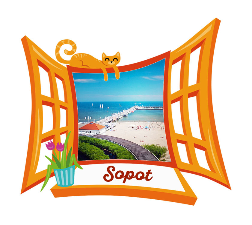 Polyresinowy magnes Okno Sopot