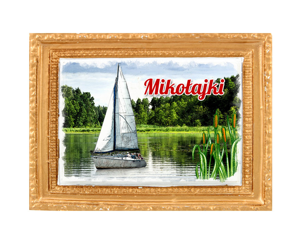 Polyresinowy magnes rama Mikołajki