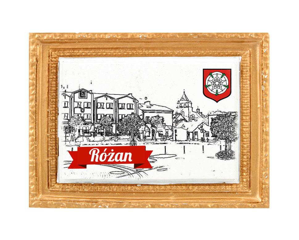 Polyresinowy magnes rama Różan