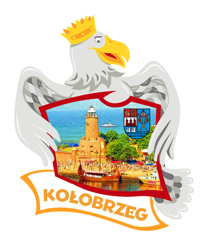 Polyresinowy magnes Orzeł Kołobrzeg