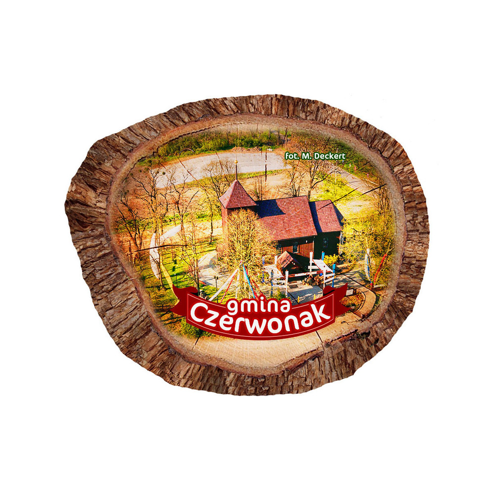 Magnes polyresinowy pieniek owal Czerwonak