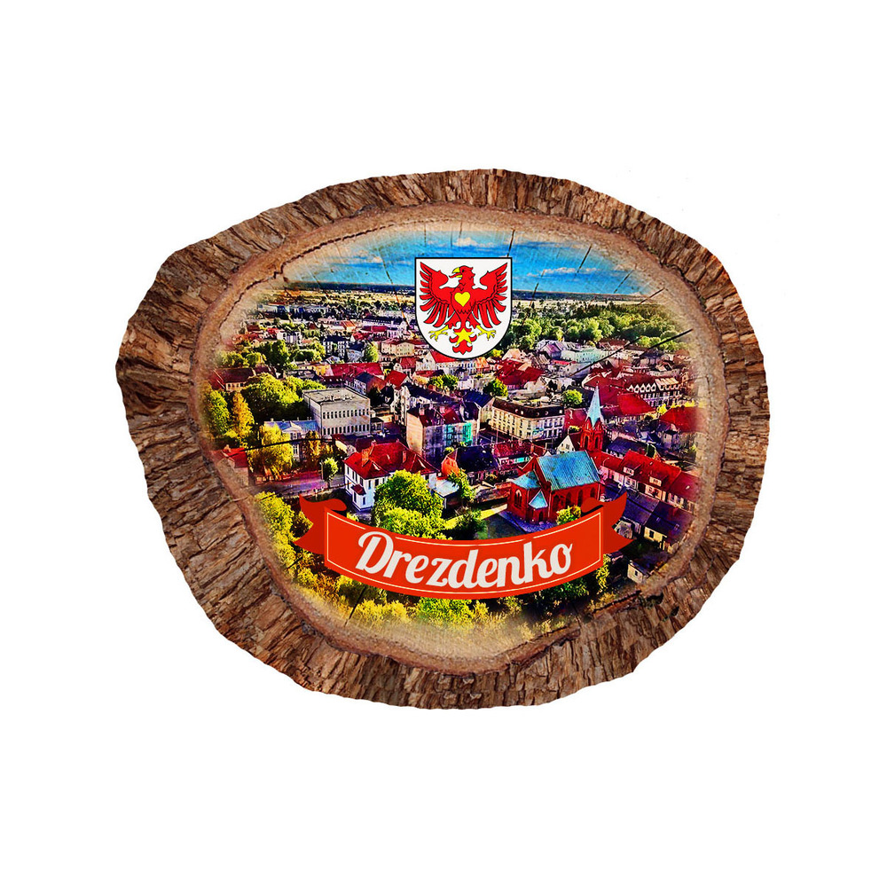 Magnes polyresinowy pieniek owal Drezdenko