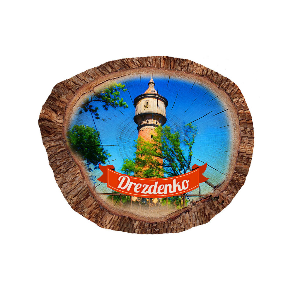 Magnes polyresinowy pieniek owal Drezdenko