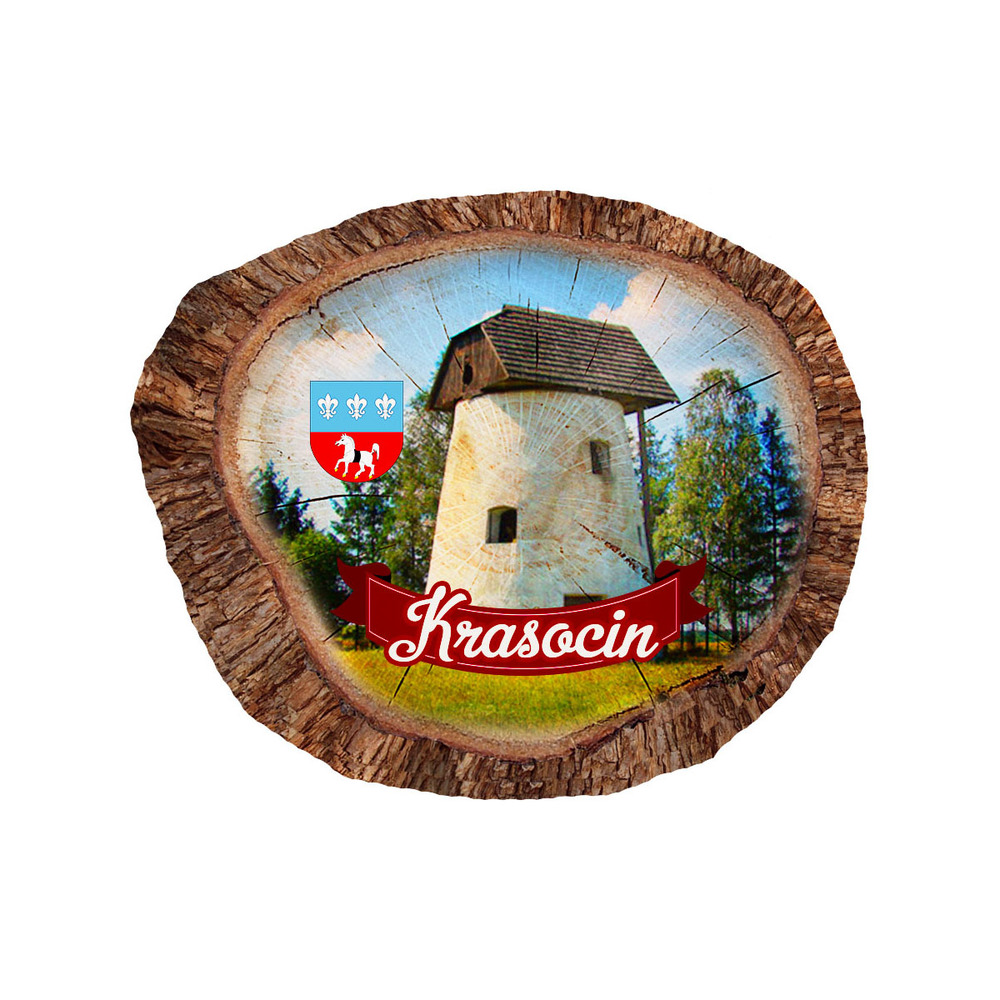 Magnes polyresinowy pieniek owal Krasocin