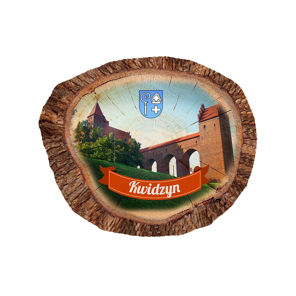 Magnes polyresinowy pieniek owal Kwidzyn