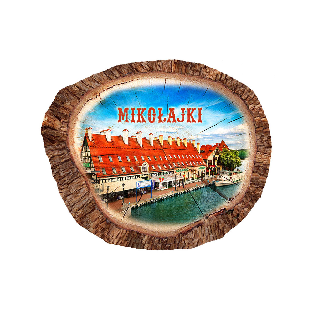 Magnes polyresinowy pieniek owal Mikołajki