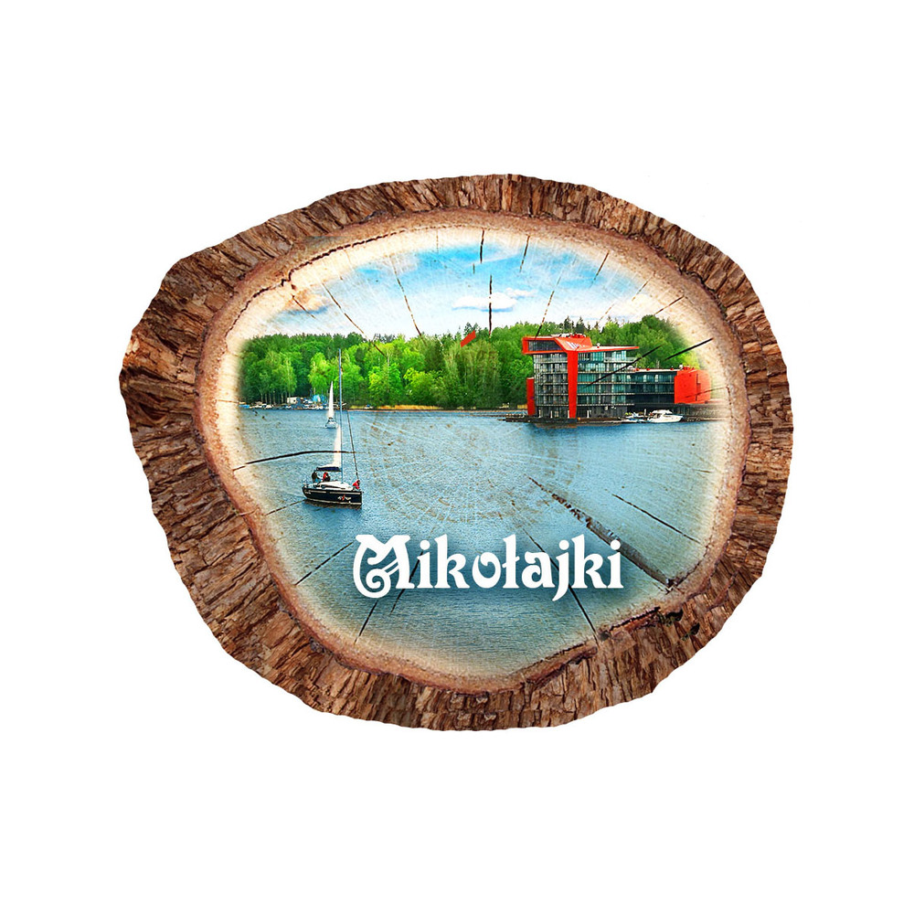 Magnes polyresinowy pieniek owal Mikołajki