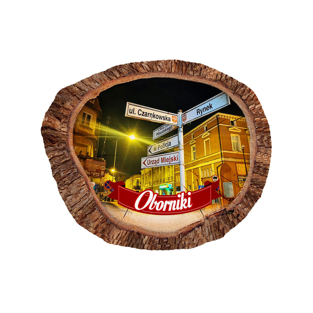 Magnes polyresinowy pieniek owal Oborniki