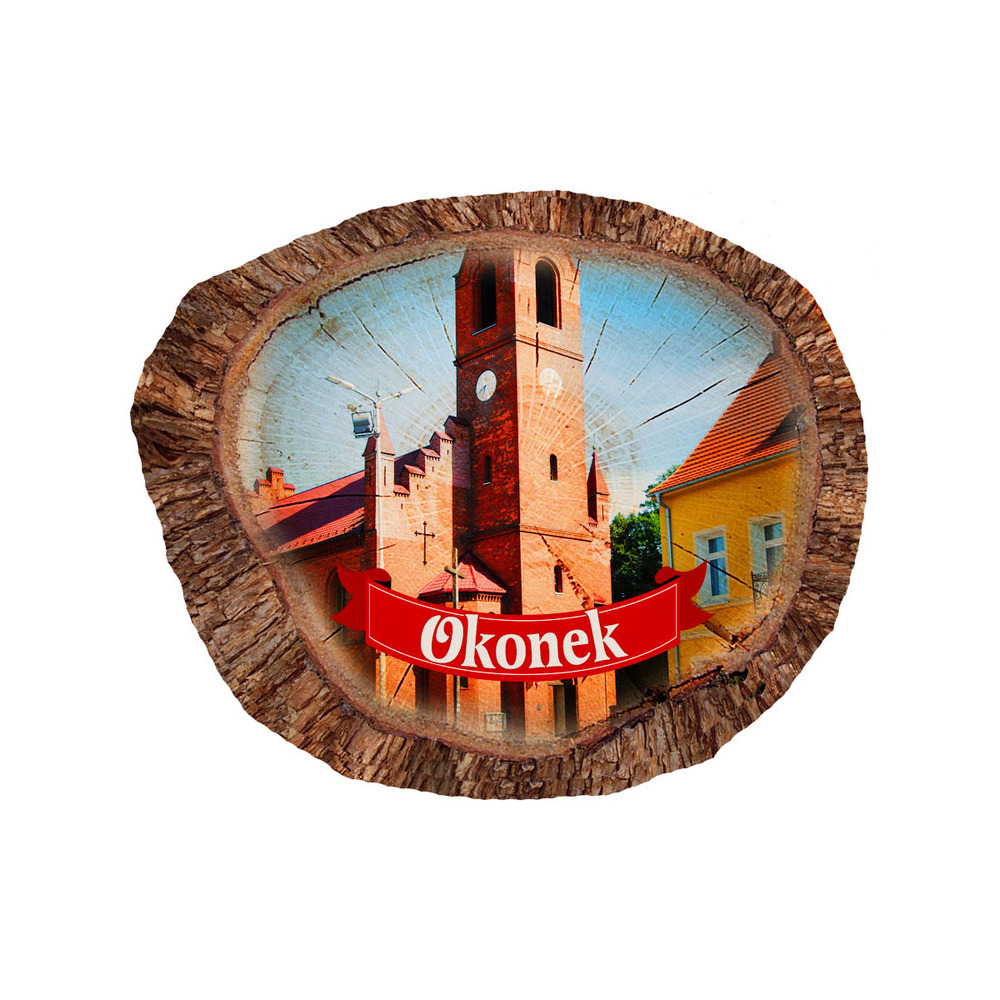 Magnes polyresinowy pieniek owal Okonek
