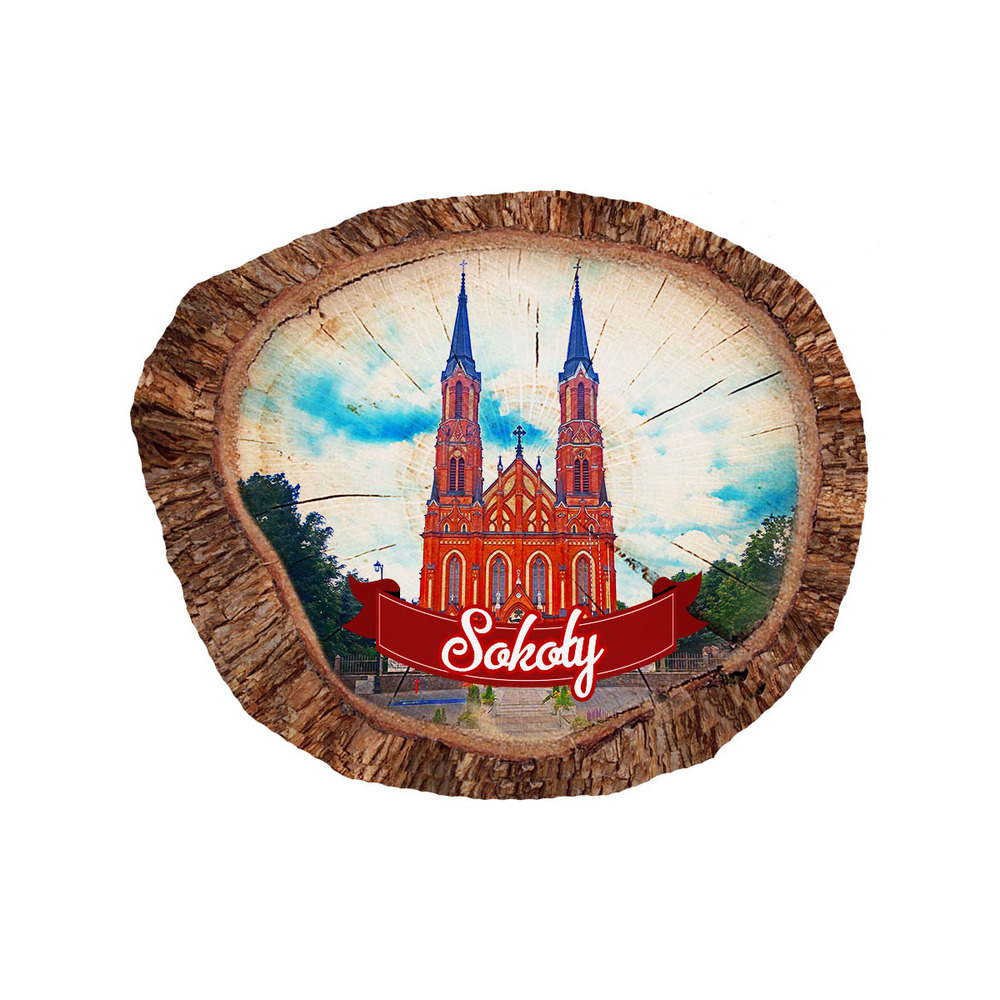 Magnes polyresinowy pieniek owal Sokoły
