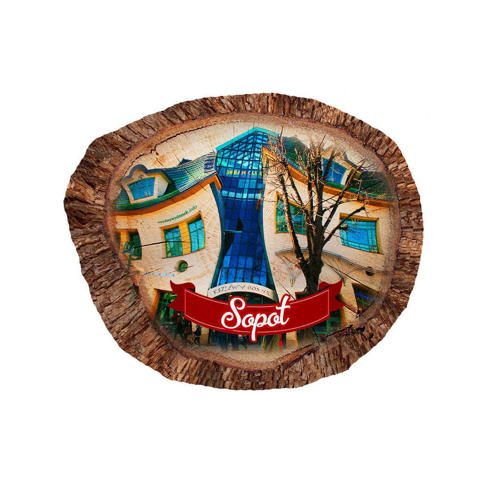 Magnes polyresinowy pieniek owal Sopot