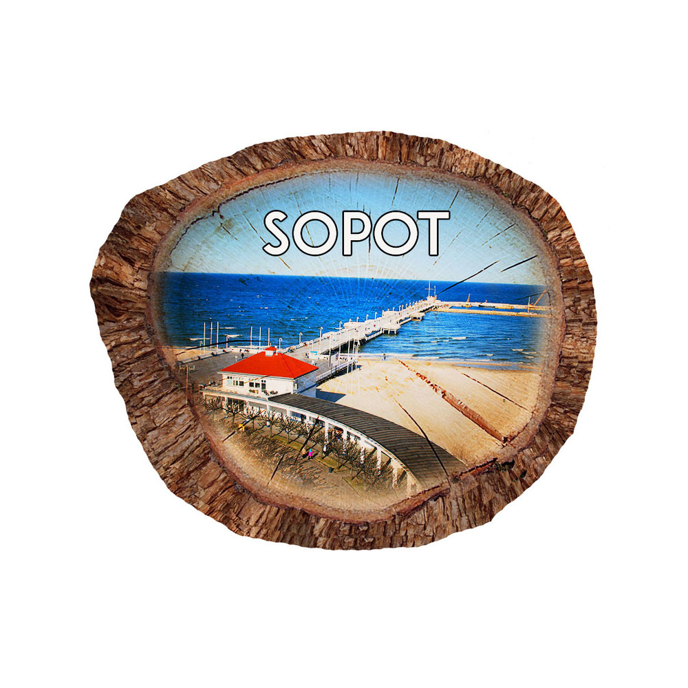 Magnes polyresinowy pieniek owal Sopot