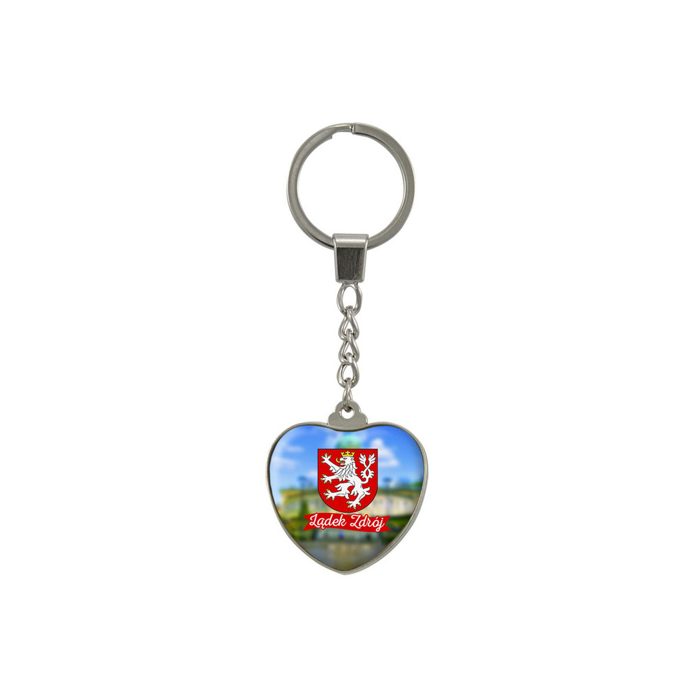 Brelok szklany serce Lądek-Zdrój