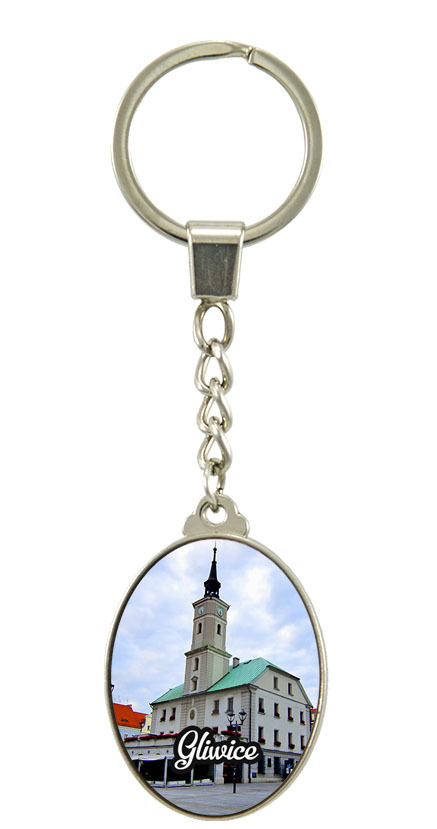 Brelok szklany owal Gliwice