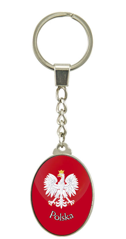 Brelok szklany owal Polska