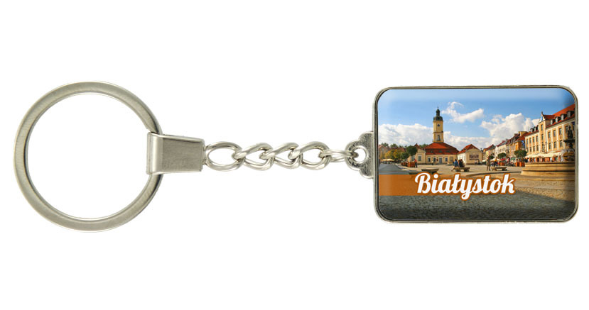 Brelok szklany prostokąt Białystok
