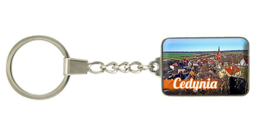 Brelok szklany prostokąt Cedynia