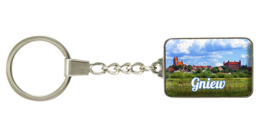 Brelok szklany prostokąt Gniew