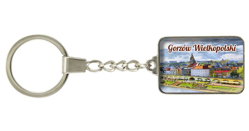 Brelok szklany prostokąt Gorzów Wielkopolski