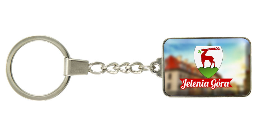 Brelok szklany prostokąt Jelenia Góra