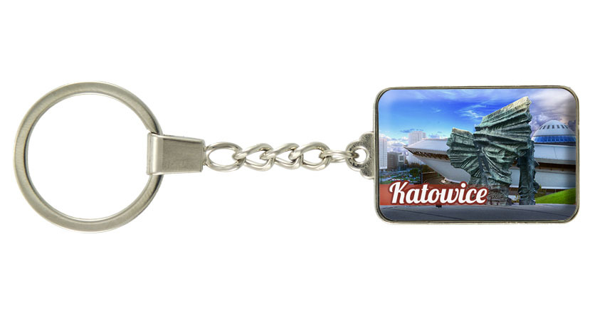 Brelok szklany prostokąt Katowice