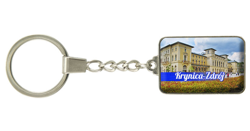 Brelok szklany prostokąt Krynica-Zdrój