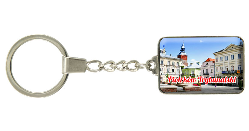 Brelok szklany prostokąt Piotrków Trybunalski
