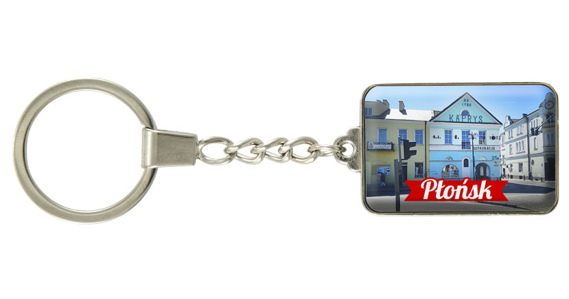 Brelok szklany prostokąt Płońsk