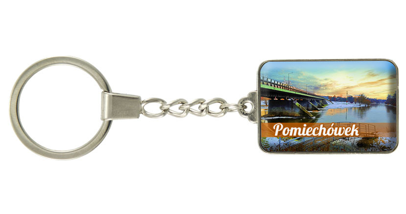 Brelok szklany prostokąt Pomiechówek