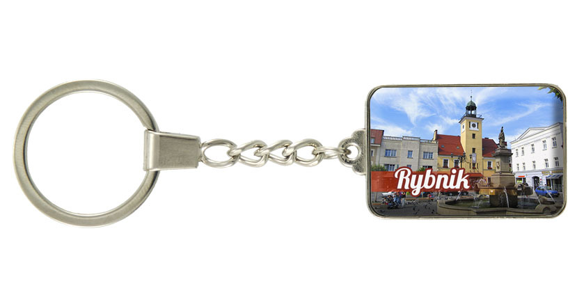Brelok szklany prostokąt Rybnik