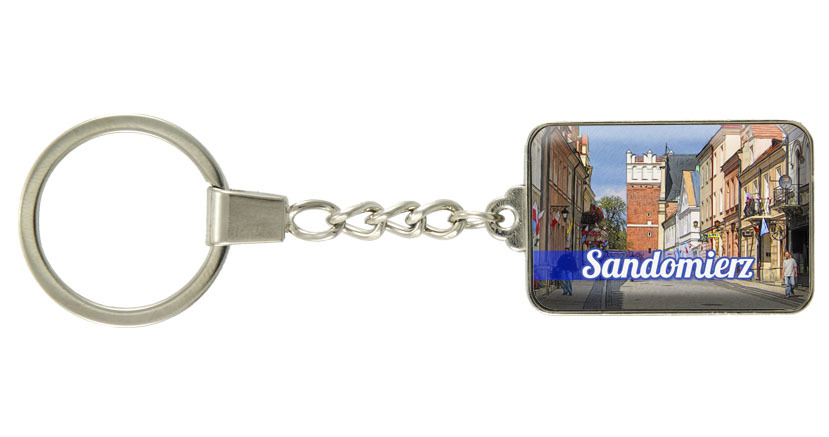 Brelok szklany prostokąt Sandomierz