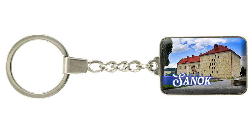 Brelok szklany prostokąt Sanok