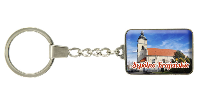 Brelok szklany prostokąt Sępólno Krajeńskie