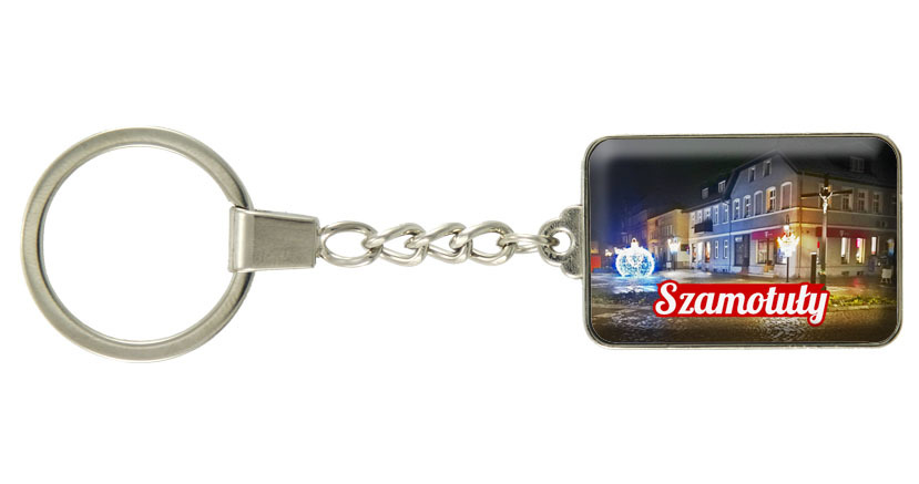 Brelok szklany prostokąt Szamotuły