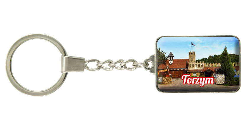 Brelok szklany prostokąt Torzym