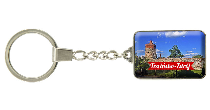 Brelok szklany prostokąt Trzcińsko-Zdrój