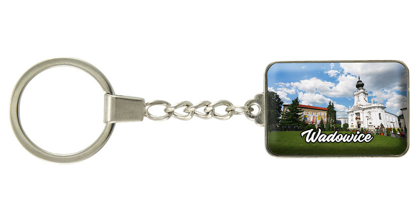 Brelok szklany prostokąt Wadowice