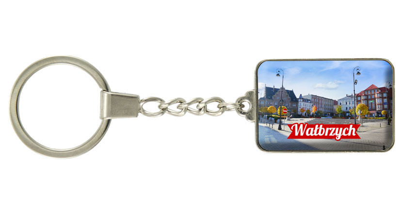 Brelok szklany prostokąt Wałbrzych