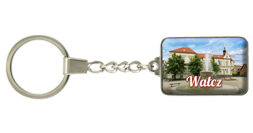 Brelok szklany prostokąt Wałcz