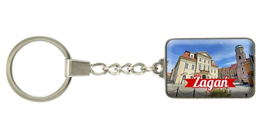 Brelok szklany prostokąt Żagań