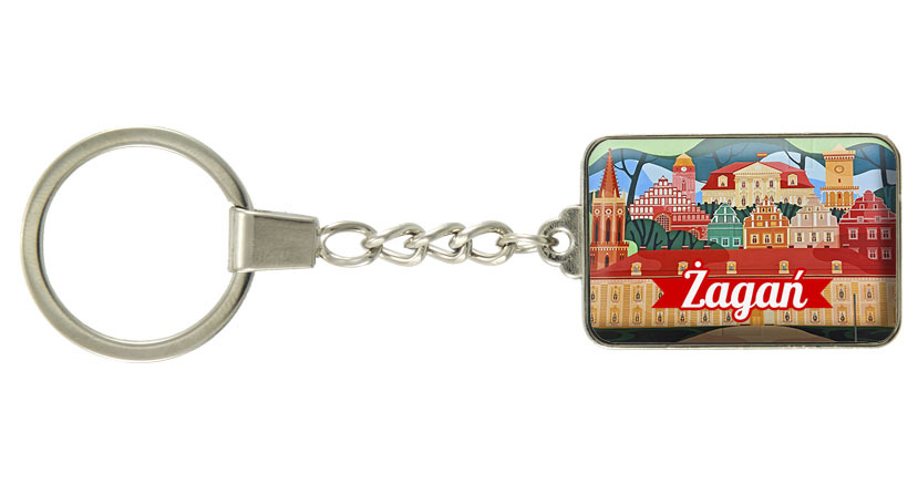 Brelok szklany prostokąt Żagań