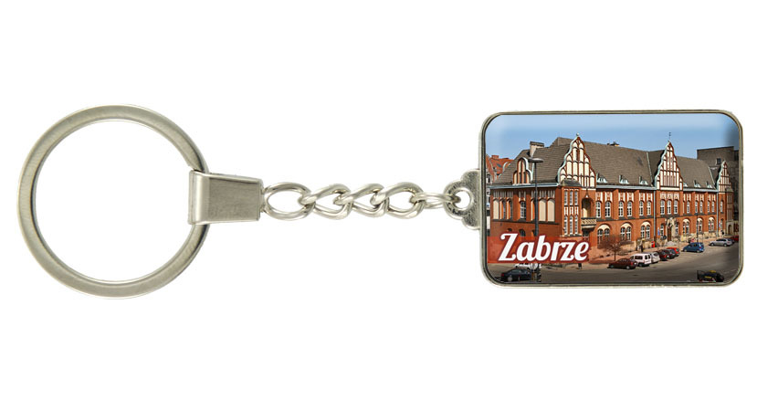 Brelok szklany prostokąt Zabrze