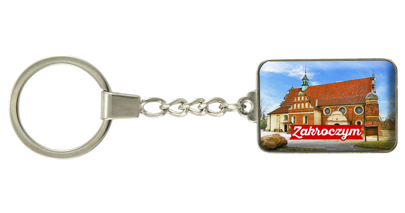 Brelok szklany prostokąt Zakroczym