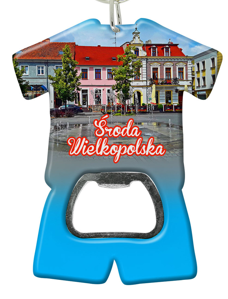 Brelok otwieracz plastikowy trykot Środa Wielkopolska