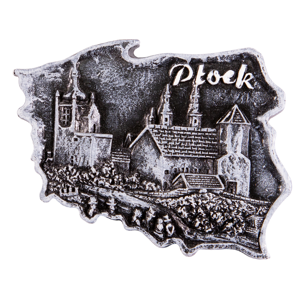 Magnes kontur Płock czarno-biały