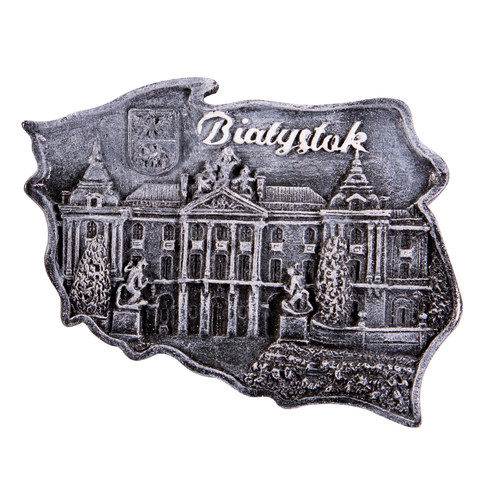 Magnes kontur Białystok pałac Branickich czarno-biały