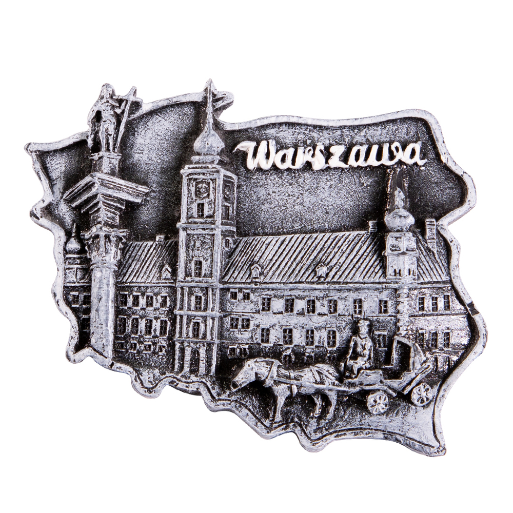 Magnes kontur Warszawa Zamek czarno-biały